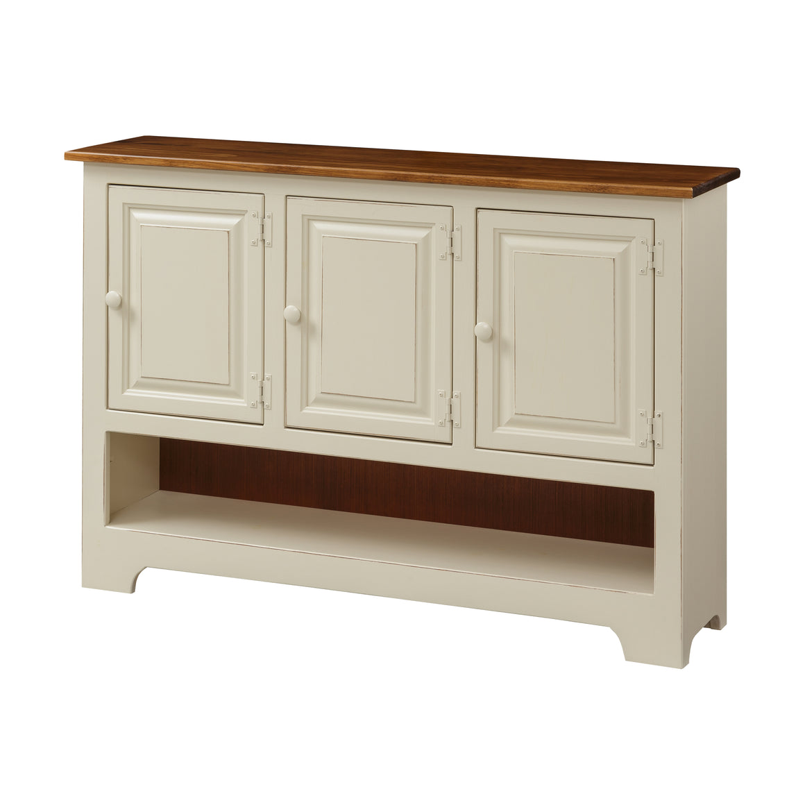 Triple Hall Cabinet with Wood (IE #117WO)