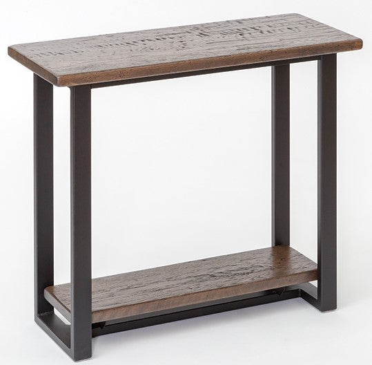 Hand-Planed Wood & Iron Hall Table (Wrought Iron #MH602)