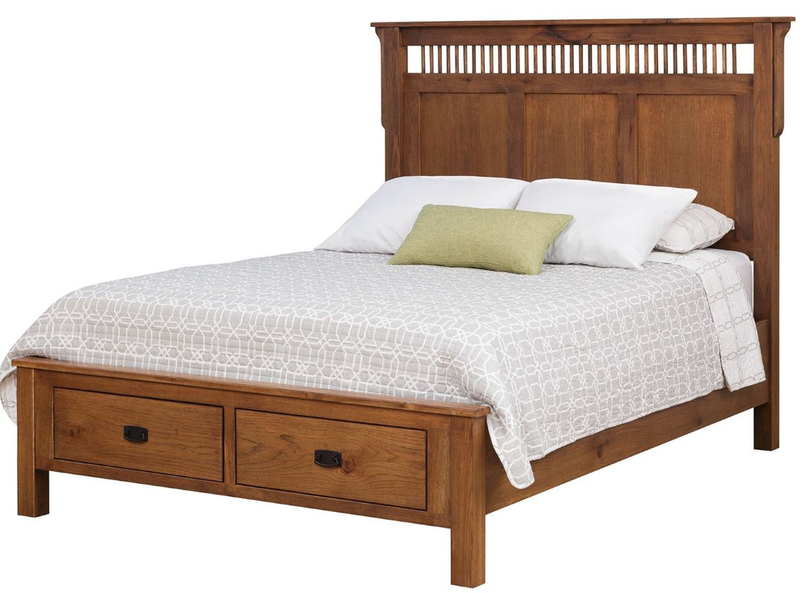 Mission Deluxe Bed with End Drawers (V16 #215D2)