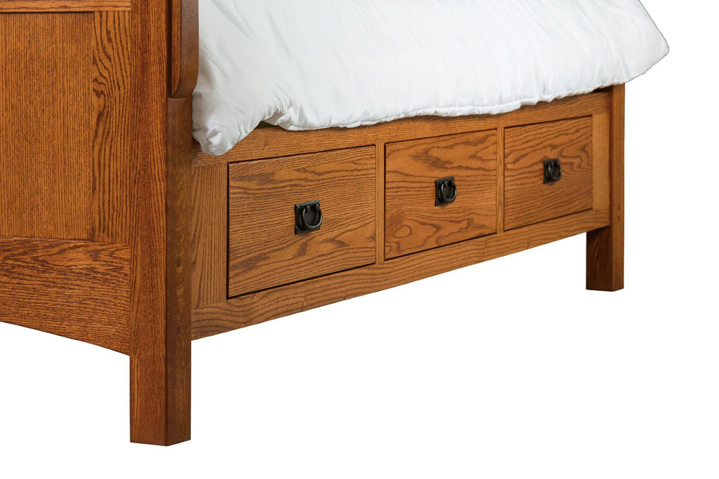 Deluxe Mission Raised 6-Drawer Bed (V16 #215R6)