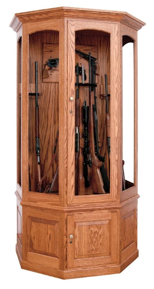 Canted Gun Cabinet w/Carousel (Woodland #216-H)