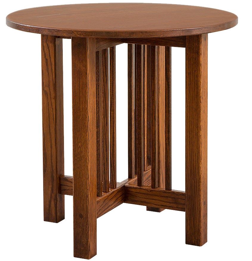 Mission Round End/Cocktail Table (Elmwood #48)