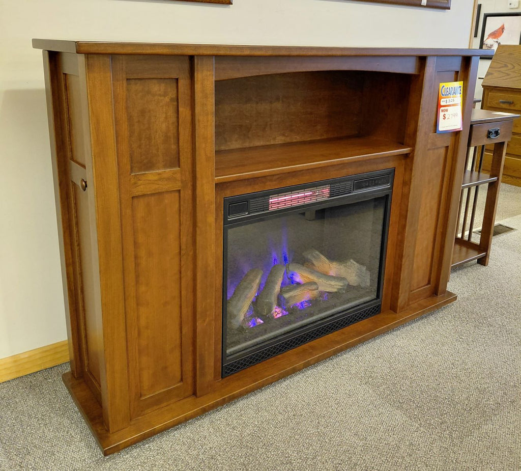 CLEARANCE: Electric Fireplace w/Mantel (Elmwood)