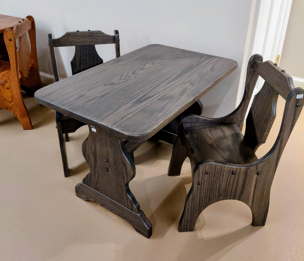 CLEARANCE: Kid's Table & Chairs in Antique Slate Oak