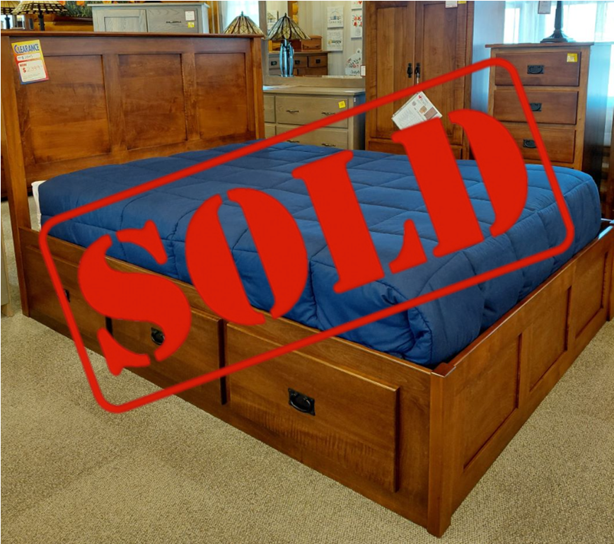 SOLD: Queen 6-Drawer Captain's Bed (OCH)