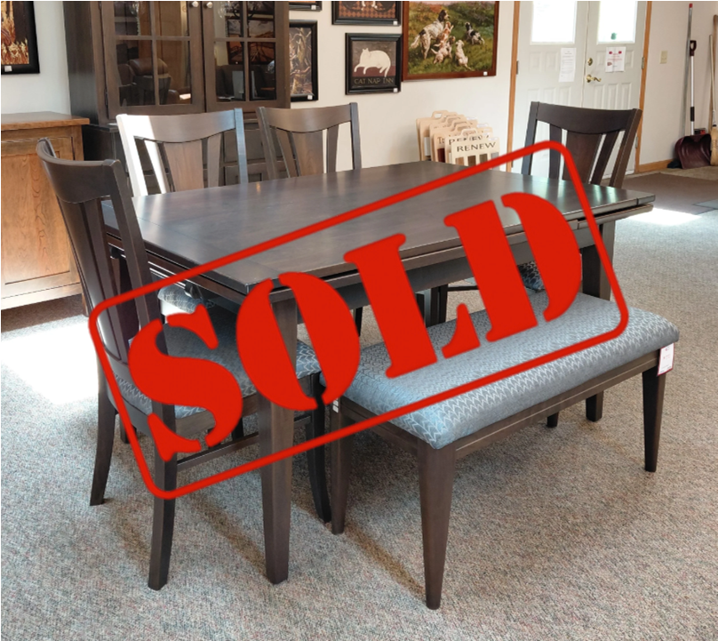 SOLD: Solid Cherry Drawleaf Dining Set (Zimmermans)