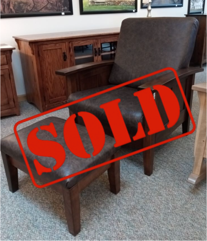 SOLD: Shaker Morris Chair & Ottoman (Elmwood)