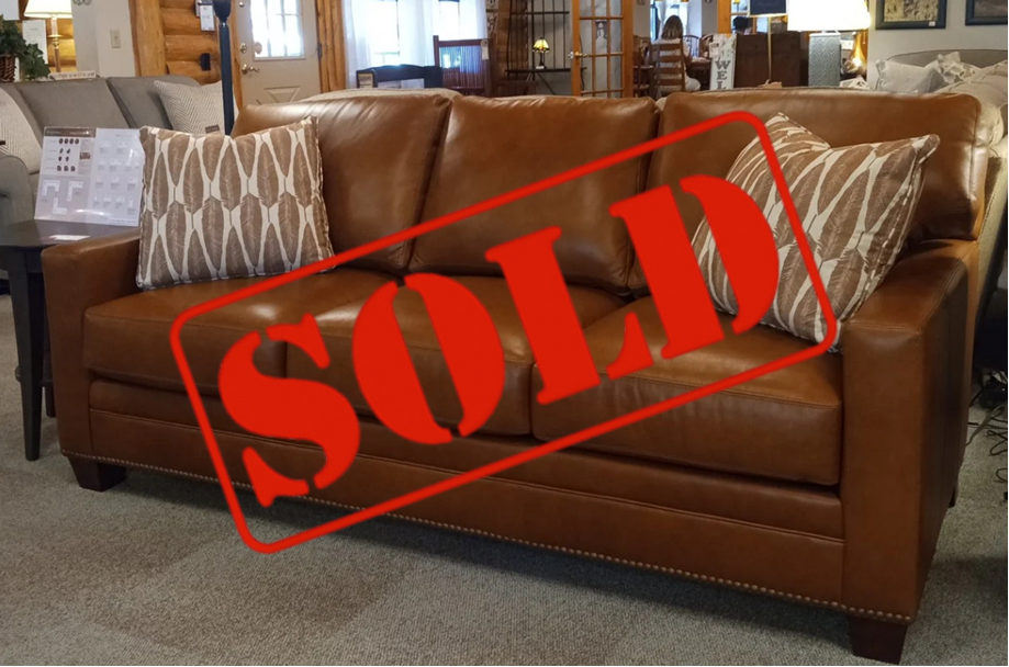 SOLD: Jordan Leather Sofa (King Hickory)