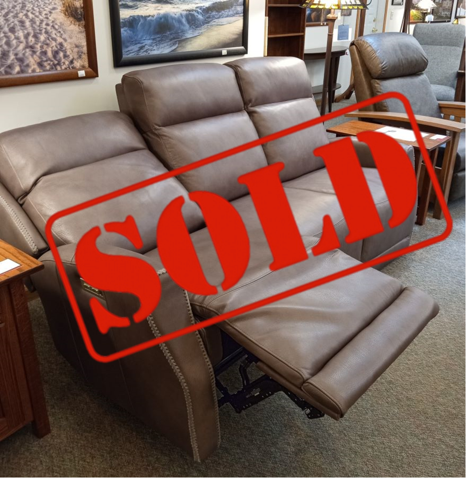 SOLD: Leather Power Reclining Sofa (Fairfield Chair)