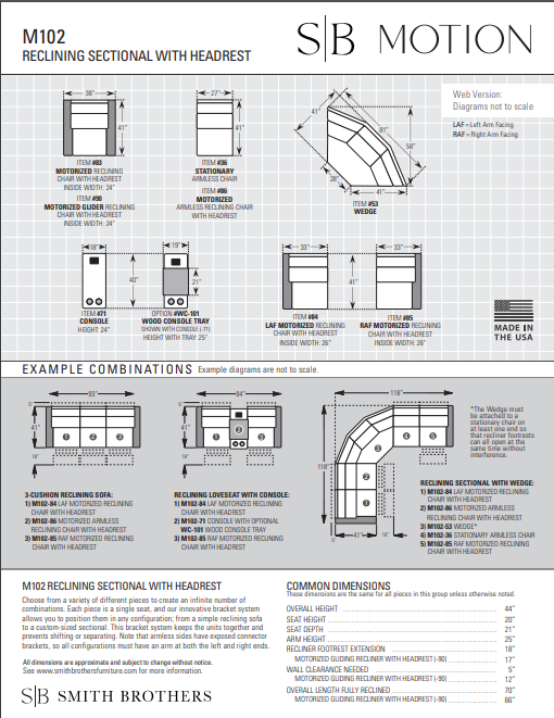 Mighty Motion Collection Recliner (Smith Brothers M100-M101-M102)