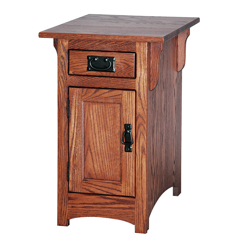 Mission Cabinet Chairside Table with Door & Drawer (V16 #106)
