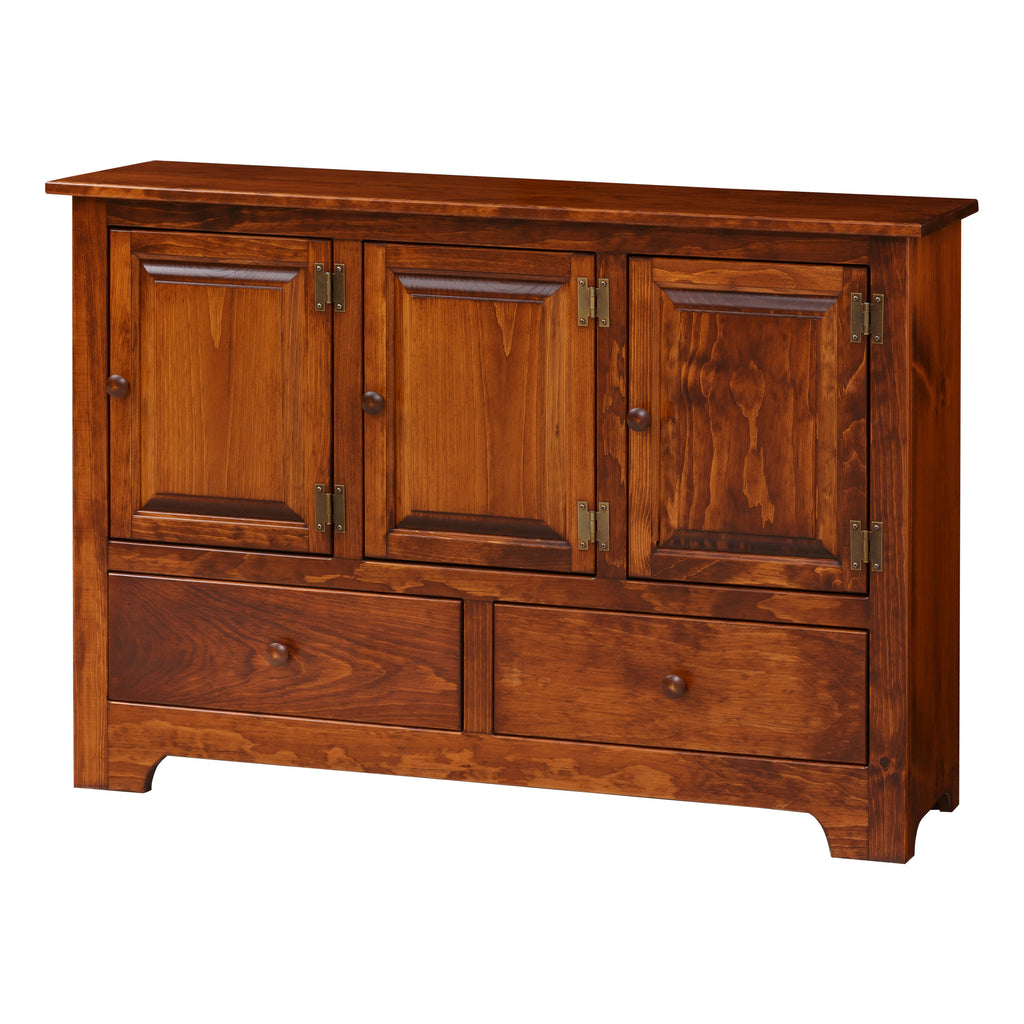 Triple Hall Cabinet with Wood, Drawers (IE #117WD)