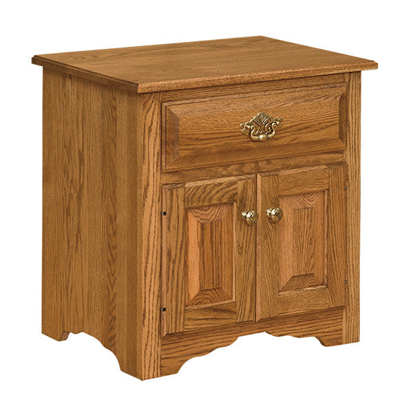 Traditional Eden-Style 1-Drawer and 2-Door Nightstand (OCH #1-E)