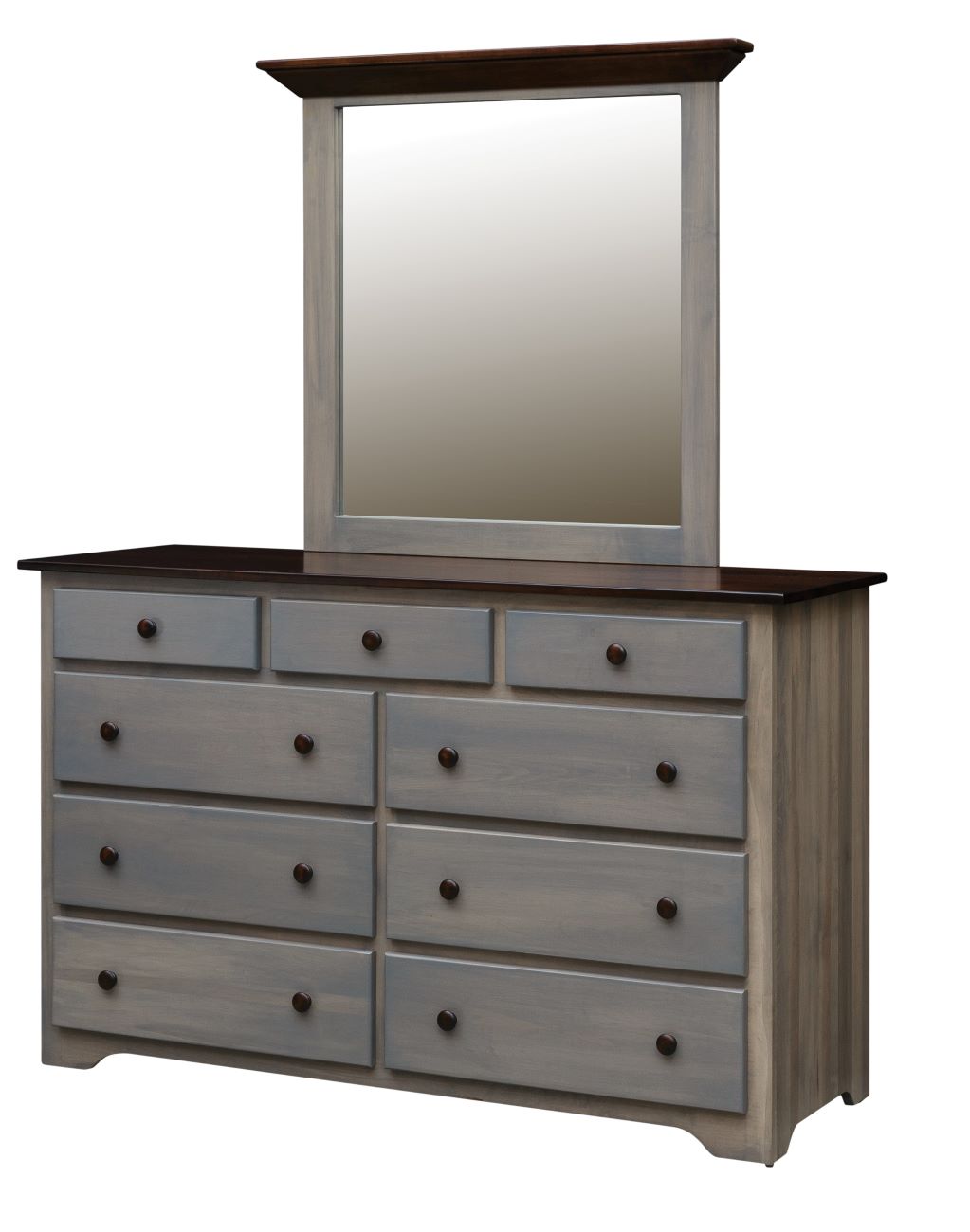 Shaker Mule Chest Dresser with Mirror (OCH #301-SH + #197)