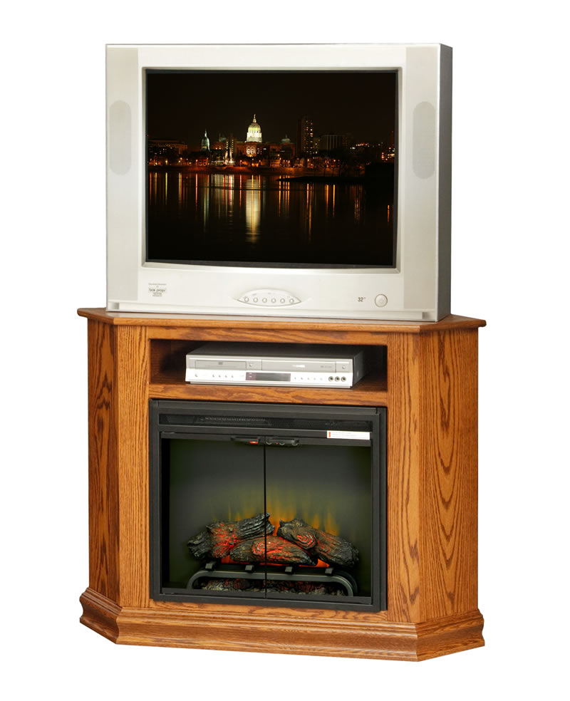 Corner TV Stand with 23" Fireplace (Mt Pleasant #403)