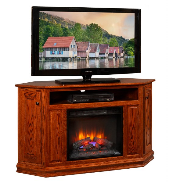 Corner TV Stand with 23" Fireplace (Mt Pleasant #410)
