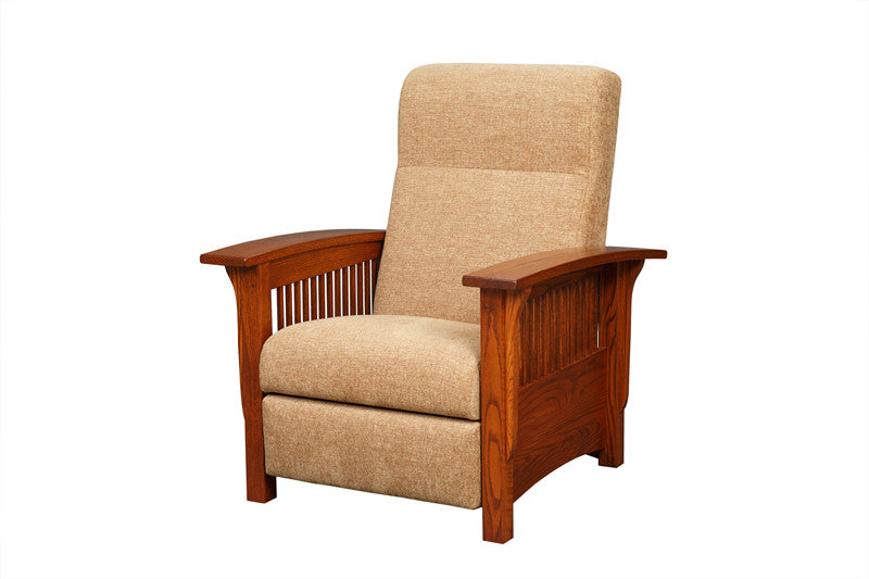 Mission Reclining Chair in Fabric with Thin Slats (Elmwood #61)