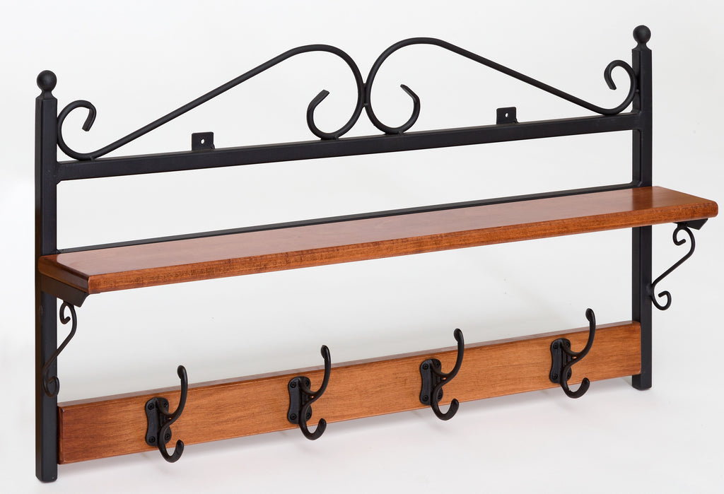 Shelf with Hooks (Wrought Iron #MH950)
