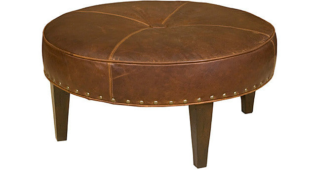 Rounder Leather Ottoman (King Hickory # W-010-36-L)